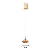 Lustre Pendente Astraled Intercrus Pt-9134 Dourado Brilho Led Bivolt - 2