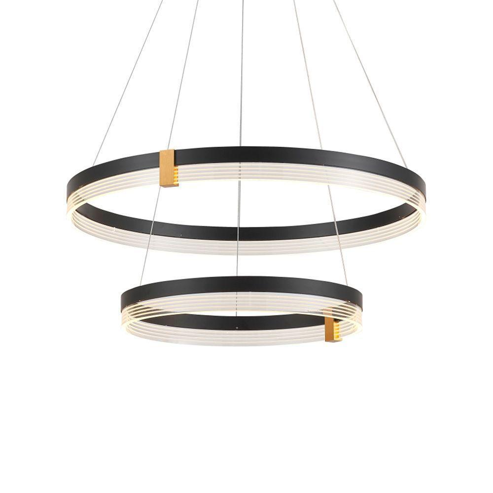 Lustre Pendente Astraled Doly Pl-9856 Preto Led Bivolt - 1