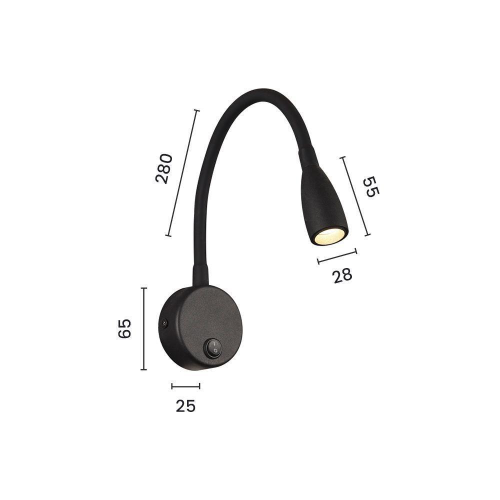 Arandela Astraled Megrez Led Com Interruptor Bivolt Preto Ad-4055 - 2