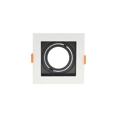 Spot De Embutir Recuado Astraled Berenices Para Lâmpada Mr16 Quadrado Branco Preto Sp-7621