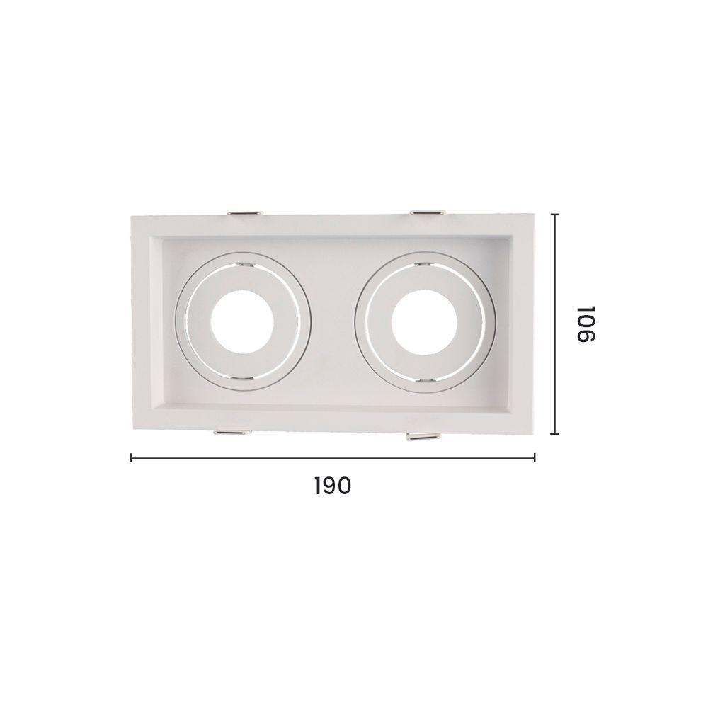 Spot De Embutir Recuado Astraled Berenices Para 2 Lâmpadas Mr16 Branco Sp-7634 - 2