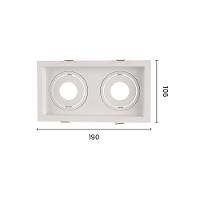 Spot De Embutir Recuado Astraled Berenices Para 2 Lâmpadas Mr16 Branco Sp-7634 - 2