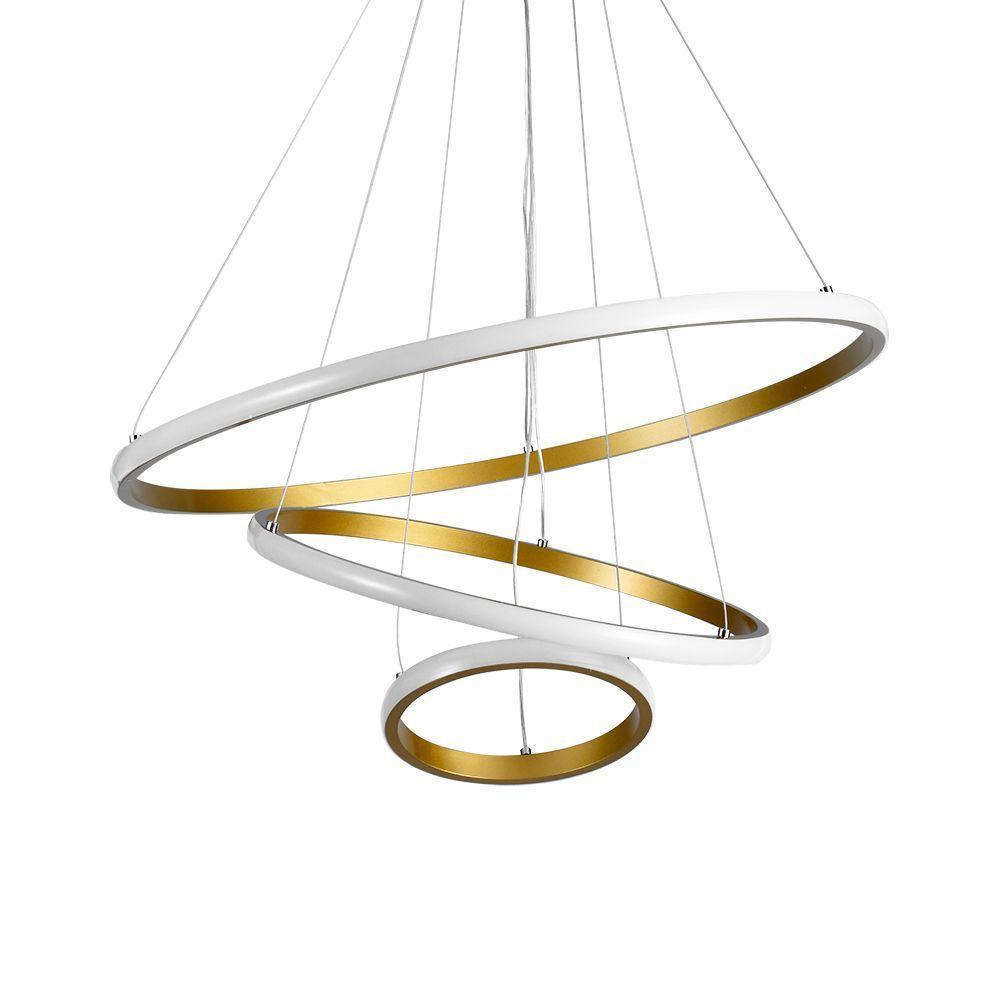 Lustre Pendente Taschibra Montreal 45w Led Bivolt Ouro Fosco - 1