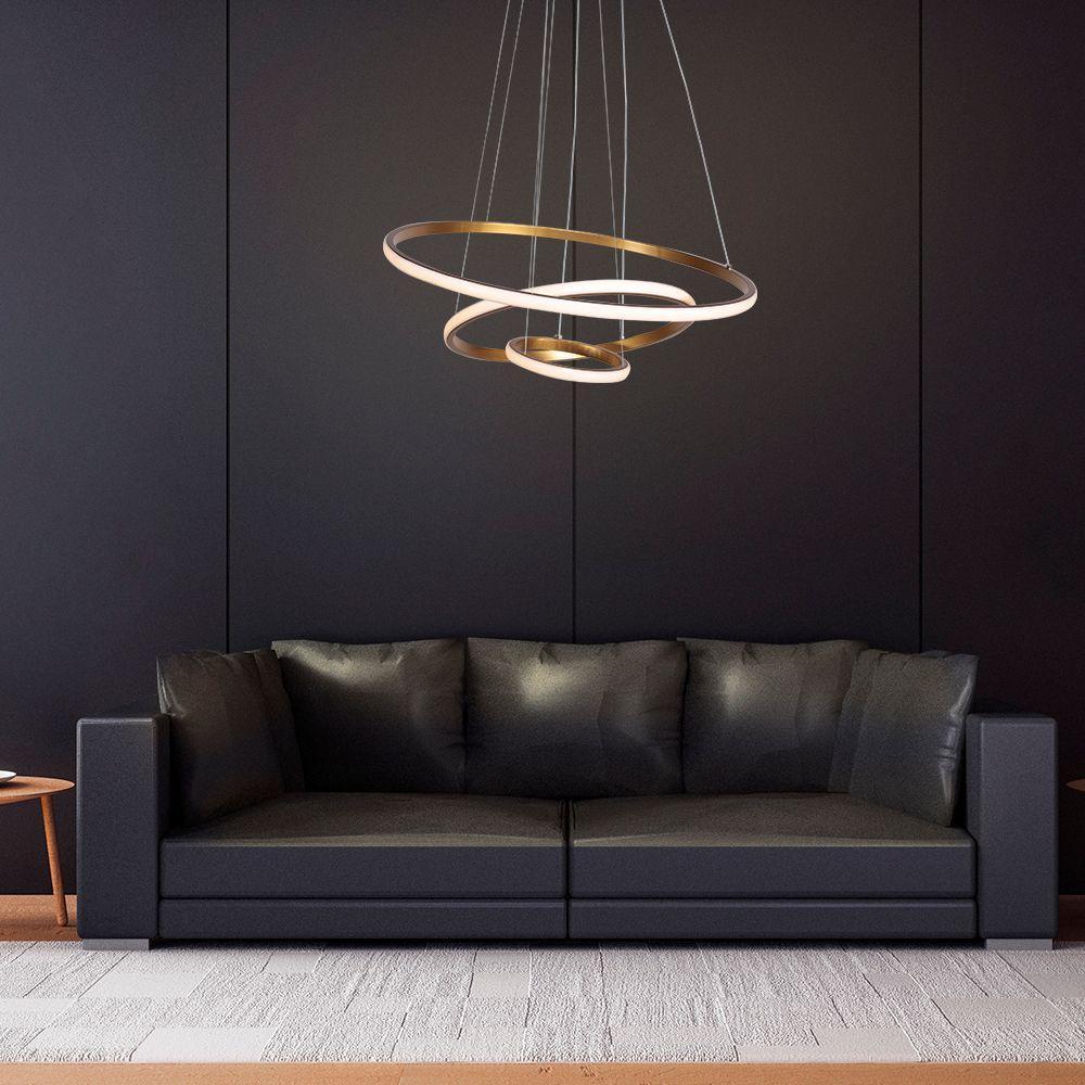 Lustre Pendente Taschibra Montreal 45w Led Bivolt Ouro Fosco - 2