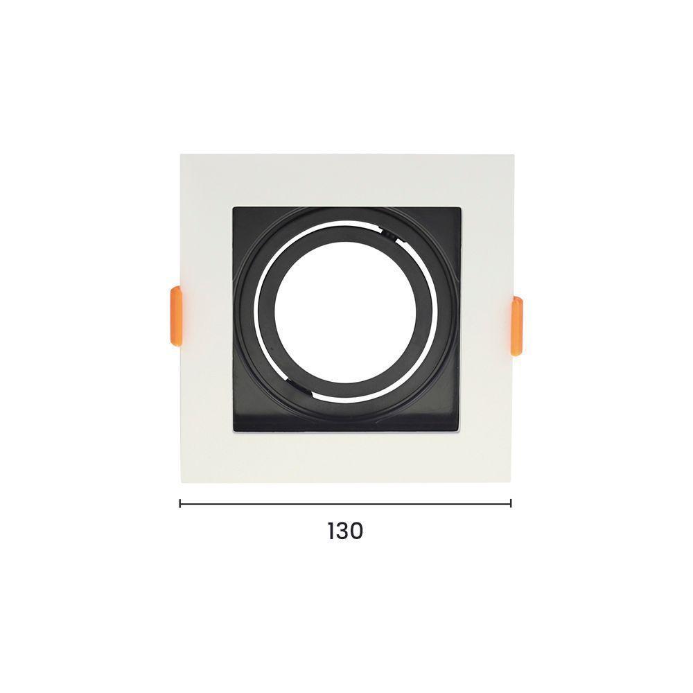 Spot De Embutir Recuado Astraled Berenices Para Lâmpada Par 20 Quadrado Branco Preto Sp-7622 - 2