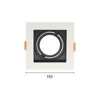 Spot De Embutir Recuado Astraled Berenices Para Lâmpada Par 20 Quadrado Branco Preto Sp-7622 - 2