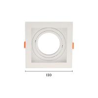 Spot De Embutir Recuado Astraled Berenices Para Lâmpada Par 20 Quadrado Branco Sp-7618 - 2