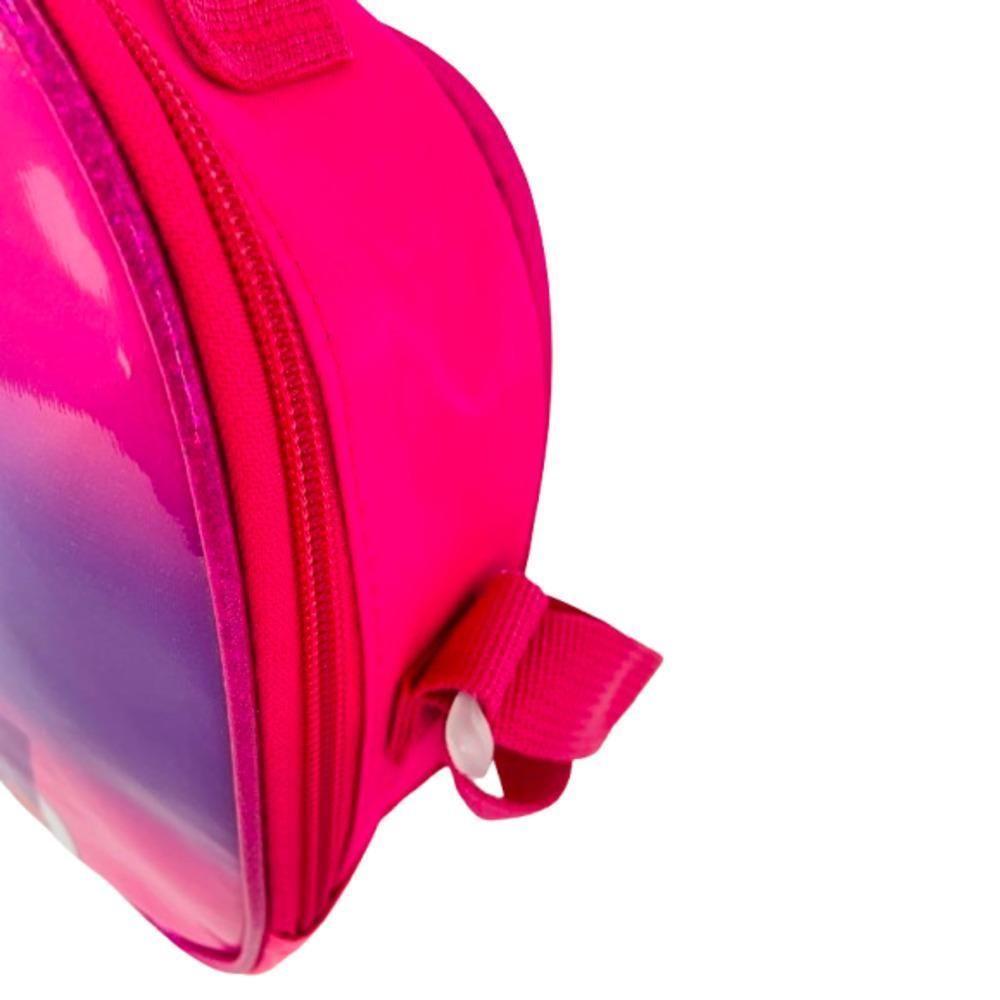 Kit Mochila Infantil Com Rodinhas Meninas Unicornio Escolar Estojo Lancheira Térmica Bolsa Rosa - 2