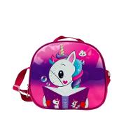Kit Mochila Infantil Com Rodinhas Meninas Unicornio Escolar Estojo Lancheira Térmica Bolsa Rosa - 5