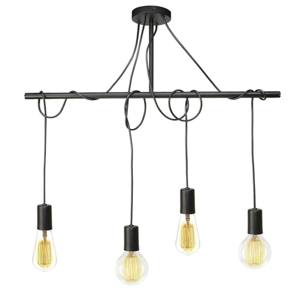 Lustre Pendente Taschibra Tears Linear Preto E27 Bivolt - 1