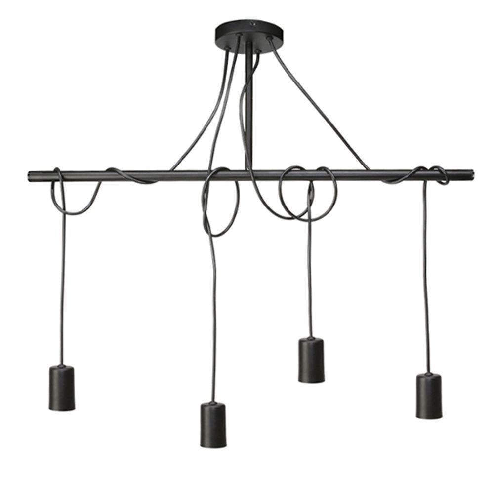 Lustre Pendente Taschibra Tears Linear Preto E27 Bivolt - 3