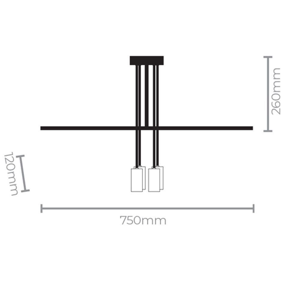 Lustre Pendente Taschibra Tears Linear Preto E27 Bivolt - 4