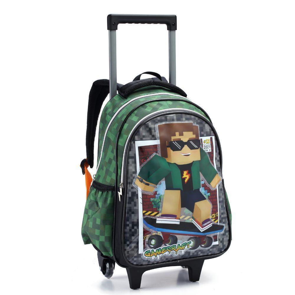 Kit Mochila De Rodinhas + Lancheira Térmica + Estojo Duplo Gamecraft Denlex - 2