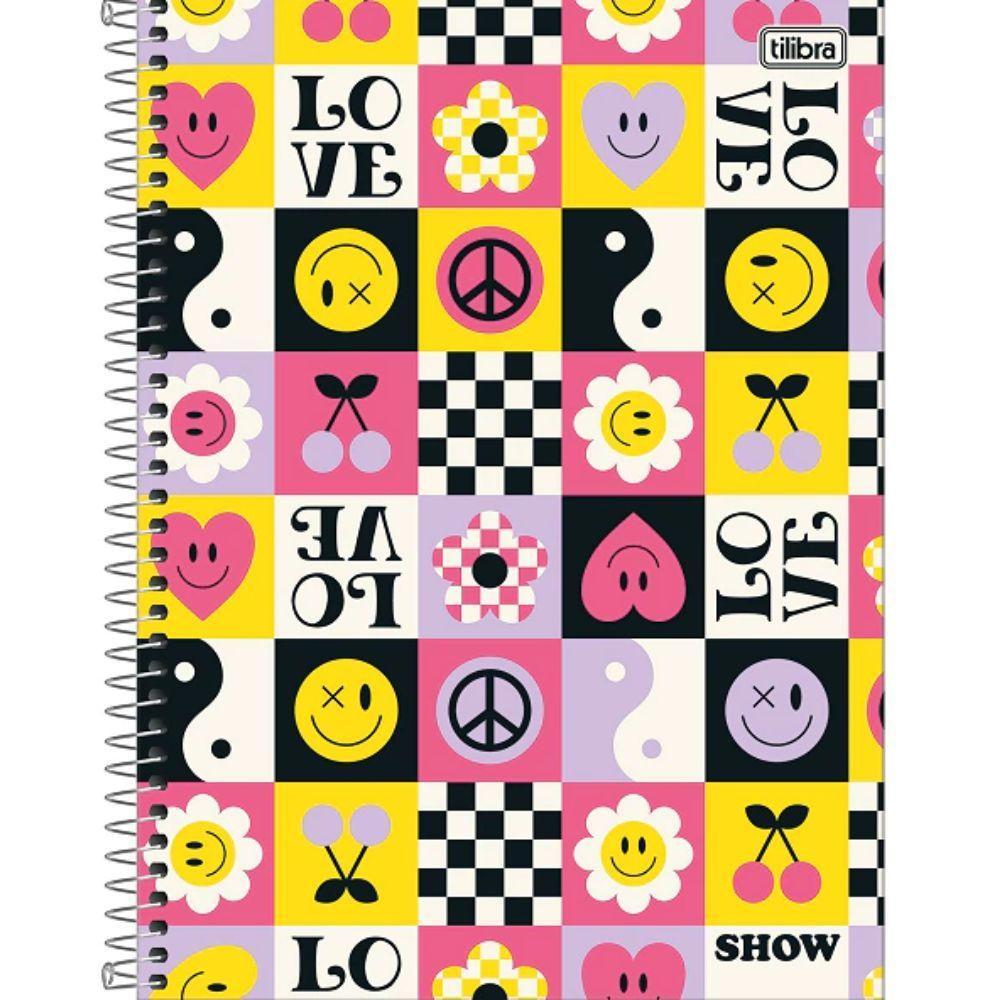 Caderno Espiral Capa Dura Universitário 1 Matéria Show Feminino 80 Folhas Tilibra Estampa 2 - 1