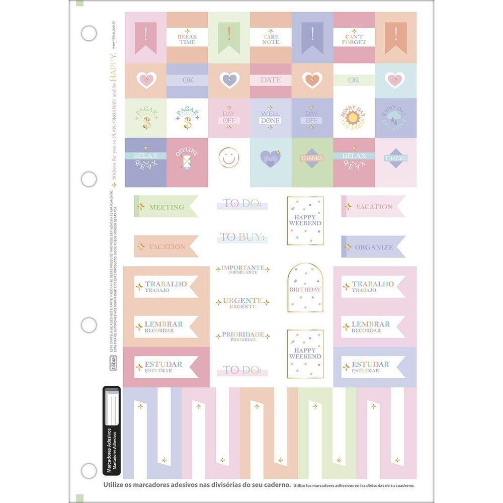 Refil Tiliflex Para Caderno Argolado Universitário Happy 80 Folhas Tilibra - 2