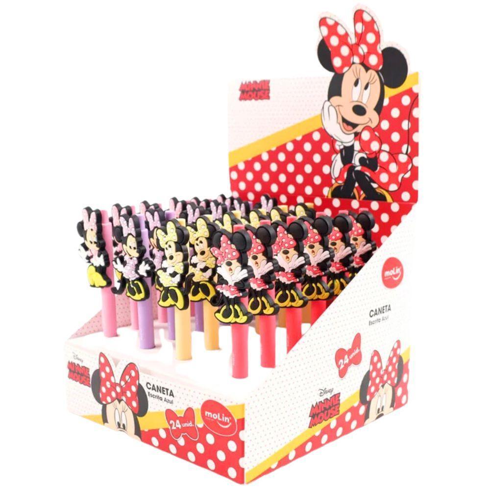 Caneta Esferográfica Retrátil Escrita Azul Disney Minnie Mouse Molin Amarelo - 3