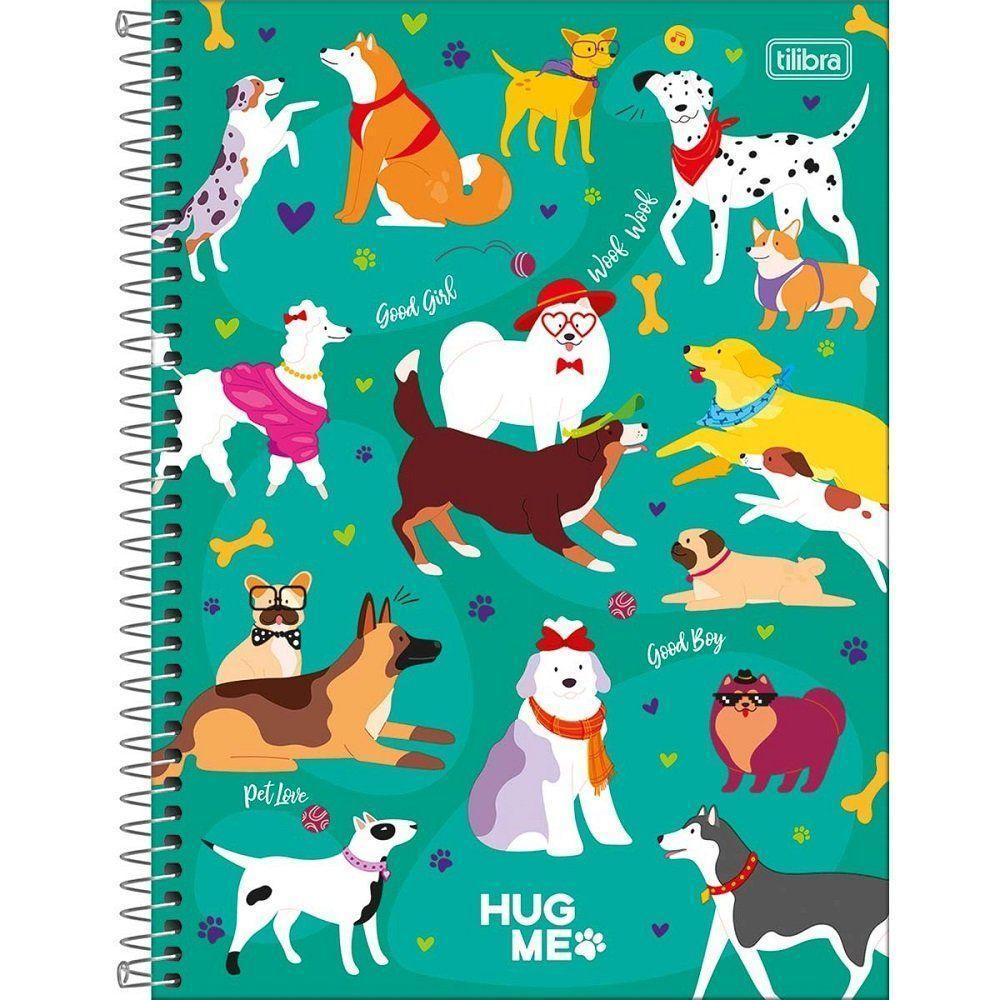Caderno Espiral Capa Dura Universitário 10 Matérias Hug Me 160 Folhas Tilibra Verde - 1
