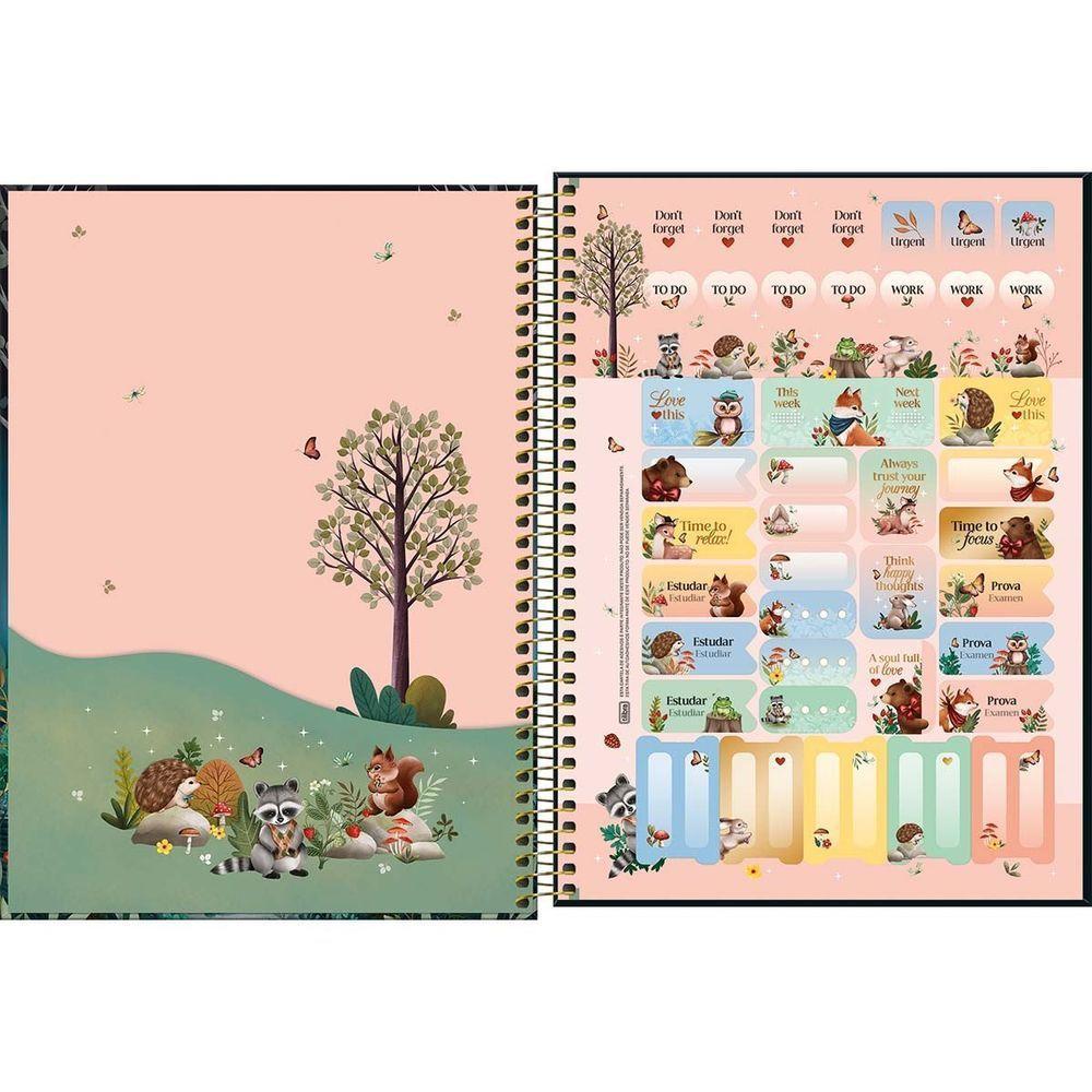 Caderno Espiral Capa Dura Universitário 1 Matéria Loveland 80 Folhas Tilibra Preto - 3