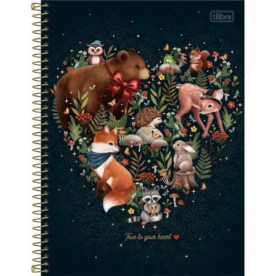 Caderno Espiral Capa Dura Universitário 1 Matéria Loveland 80 Folhas Tilibra Preto