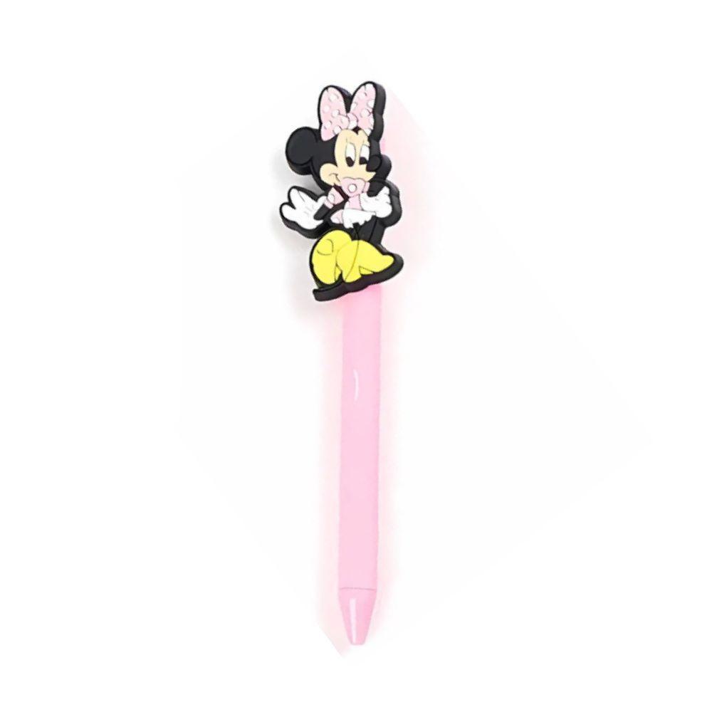 Caneta Esferográfica Retrátil Escrita Azul Disney Minnie Mouse Molin Rosa Claro - 1
