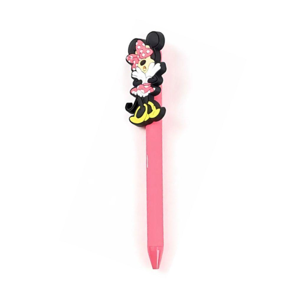Caneta Esferográfica Retrátil Escrita Azul Disney Minnie Mouse Molin Rosa Escuro - 1