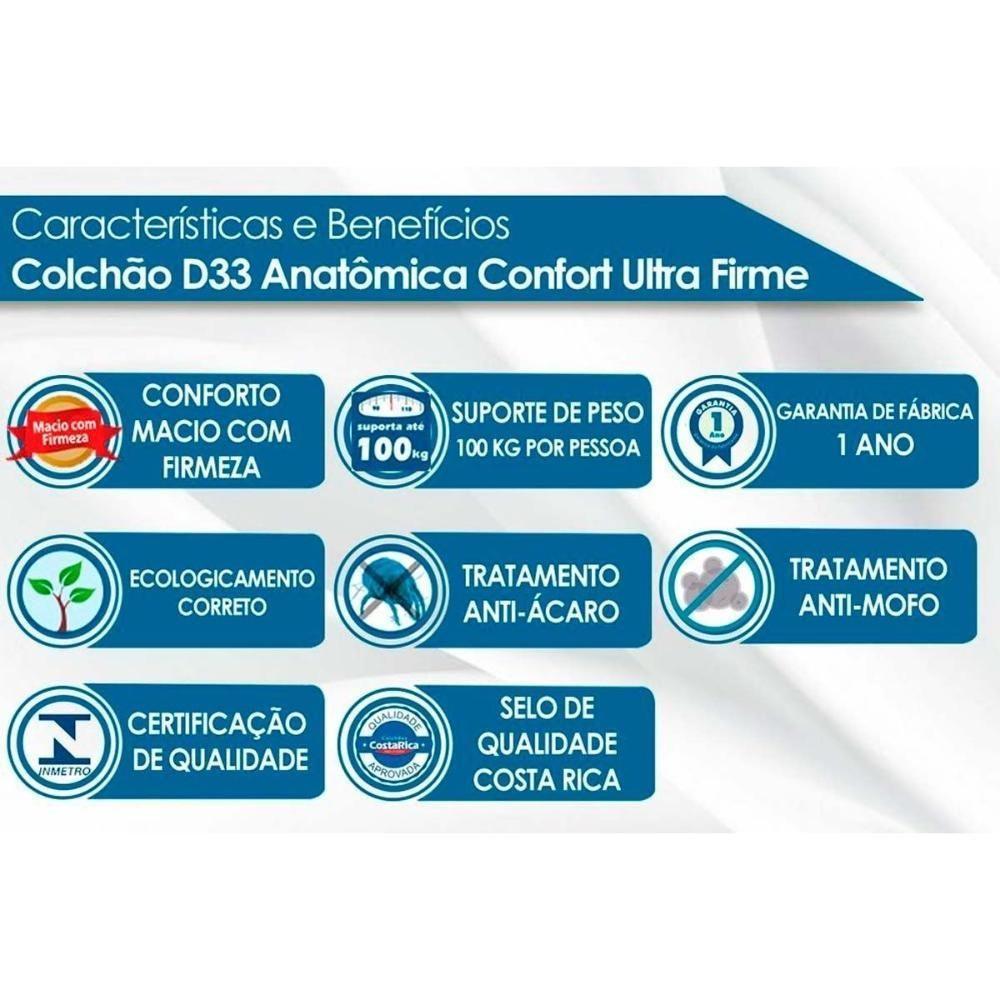 Cama Box Casal: Colchão Espuma D33 Paropas Anatômico Confort Ultra Firme + Base Crc Suede Clean (138x188) - 5