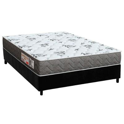 Cama Box Casal: Colchão Espuma D33 Orthoflex Comfortpedic Black + Base Crc Suede Black (138x188)