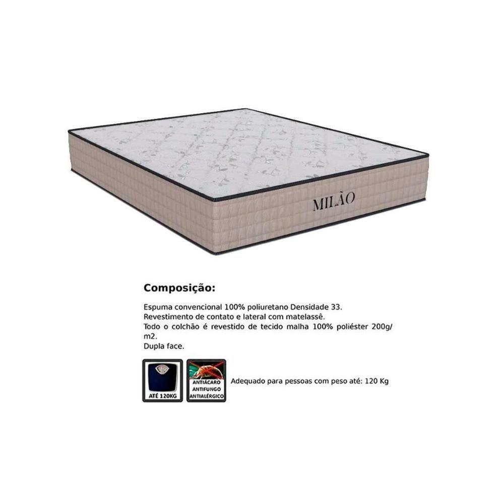 Cama Box Casal: Colchão Espuma D33 Orthoflex Milão + Base Crc Suede Clean (138x188) - 2