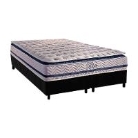 Cama Box King: Colchão Molas Ensacadas Paropas Blue + Base Crc Rústico Black (193x203) - 1