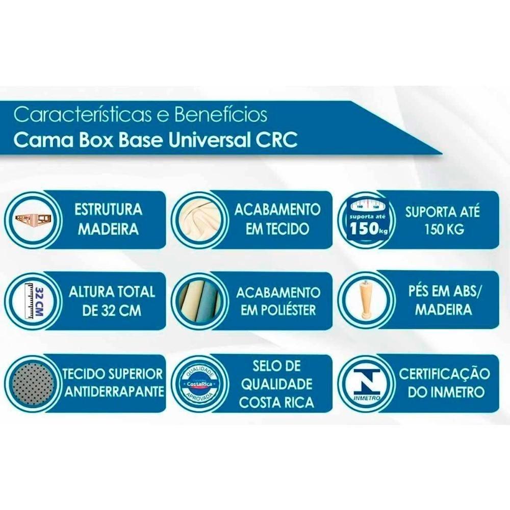 Cama Box Solteiro: Colchão Espuma D45 Paropas Anatômico Confort Mega Firme + Base Crc Suede Gray (88x188) - 2