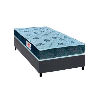 Cama Box Solteiro: Colchão Espuma D45 Orthoflex Comfortpedic + Base Crc Courano Gray (88x188)