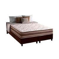 Cama Box King: Colchão Molas Ensacadas Duo Sono+ Base Crc Suede Brown (193x203) - 1