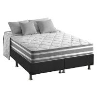 Cama Box Queen: Colchão Molas Ensacadas Duo Sono + Base Crc Suede Gray (158x198) - 1