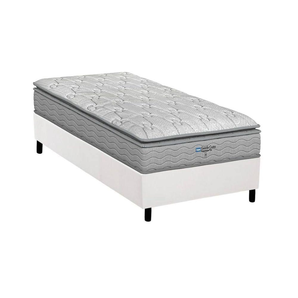 Cama Box Solteiro: Colchão Espuma D45 Probel Anatômico Guarda Costas Próextreme Plus + Base Crc Courano White (88x188) - 1