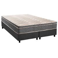 Cama Box Queen: Colchão Espuma D45 Paropas Anatômico Confort Mega Firme + Base Crc Suede Gray (158x198) - 1