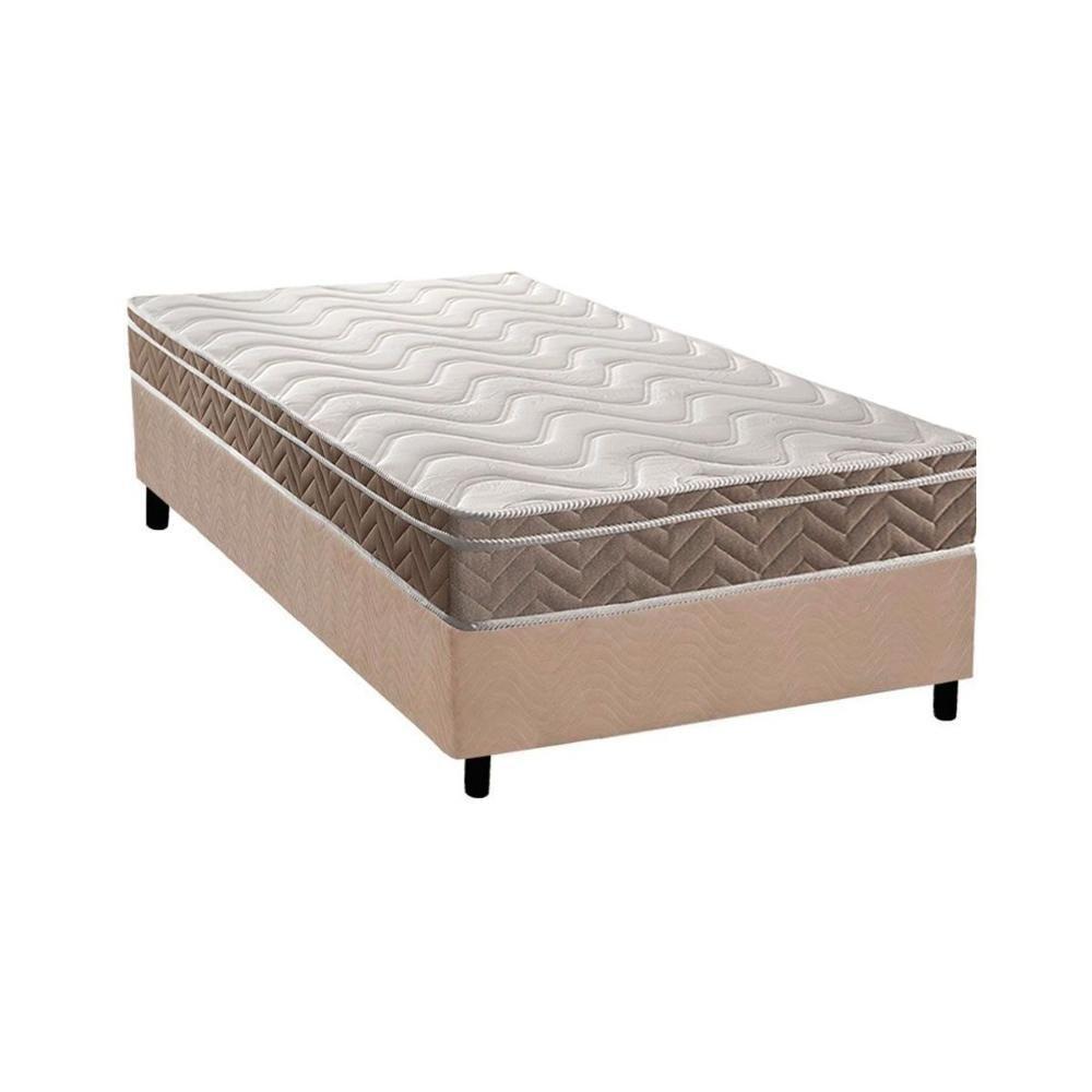 Cama Box Solteiro: Colchão Espuma D33 Paropas Anatômico Confort Ultra Firme + Base Crc Suede Clean (88x188) - 1