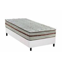 Cama Box Solteiro: Colchão Molas Ensacadas Classic + Base Crc Courano White (88x188) - 1