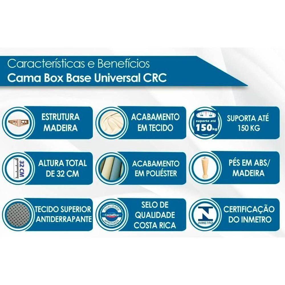 Cama Box Queen: Colchão Molas Masterpocket Ensacadas Paropas Blue + Base Crc Rústico Black (158x198) - 2