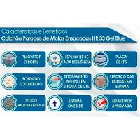 Cama Box Queen: Colchão Molas Masterpocket Ensacadas Paropas Blue + Base Crc Rústico Black (158x198)