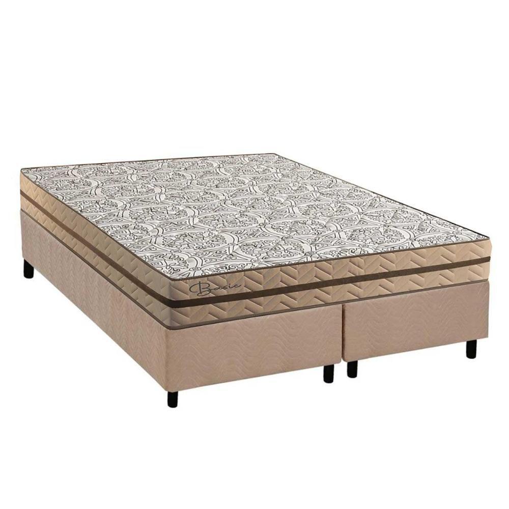 Cama Box King: Colchão Molas Ensacadas Paropas Basic + Base Crc Suede Clean (193x203) - 1