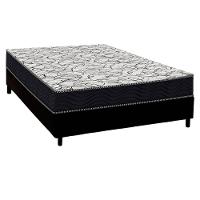 Cama Box Casal: Colchão Espuma D45 Ortobom Airtech 150 + Base Crc Suede Black (138x188) - 1
