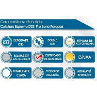 Cama Box Solteiro: Colchão Espuma D33 Paropas D45- Pro Sono Double Face Prata + Base Crc Courano White (88x188) - 3