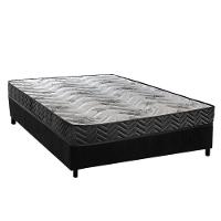 Cama Box Viúva: Colchão Espuma D45 Paropas Pasquale Wave Black + Base Crc Suede Black (128x188) - 1
