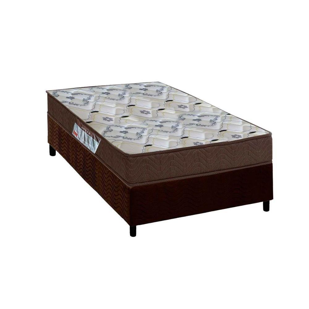 Cama Box Solteiro: Colchão Espuma D45 Ortobom Iso 150 Mega Firme + Base Crc Suede Brown (78x188) - 1