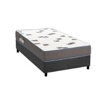Cama Box Solteiro: Colchão Espuma D33 Ortobom Light Saúde + Base Crc Suede Gray (88x188) - 1