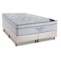 Cama Box King: Colchão Molas Superpocket Ensacadas Ortobom Freedom + Base Crc Courano White (193x203) - 1
