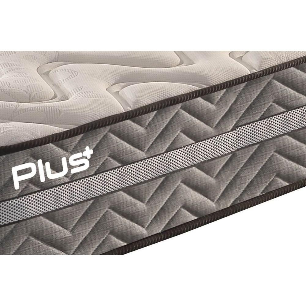 Cama Box Viúva: Colchão Espuma D45 Paropas Pasquale Plus Gray + Base Crc Suede Black (128x188) - 5