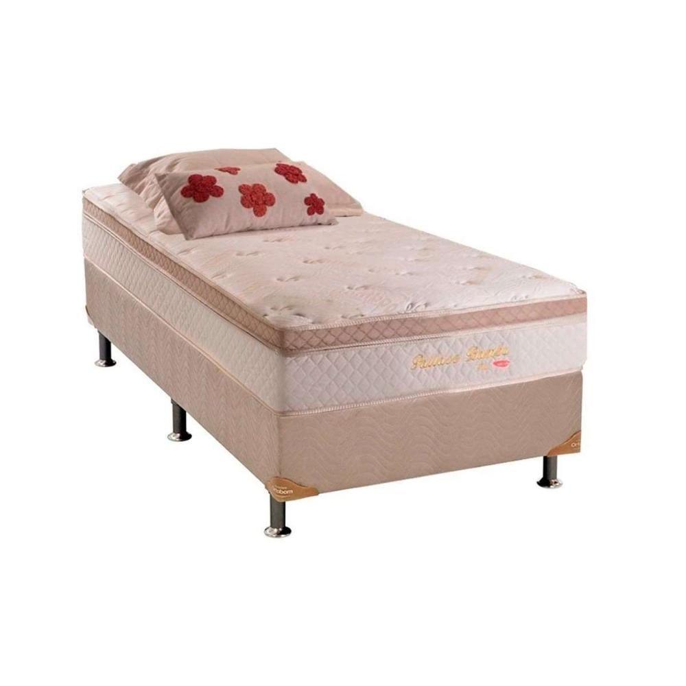 Cama Box Solteiro: Colchão Molas Masterpocket Ensacadas Herval Pallace Bambu + Base Crc Suede Clean (88x188) - 1
