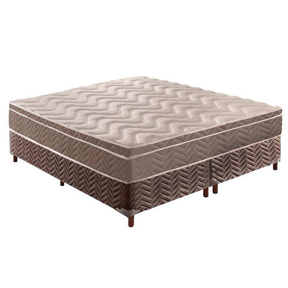 Cama Box King: Colchão Ortopédico Paropas D33 Anatômico Confort Ultra Firme + Base Crc Fantasy Brown (193x203) - 1