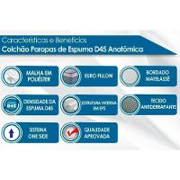 Cama Box Casal: Colchão Ortopédico Paropas D45 Anatômico Confort Mega Firme + Base Crc Suede Gray (138x188)
